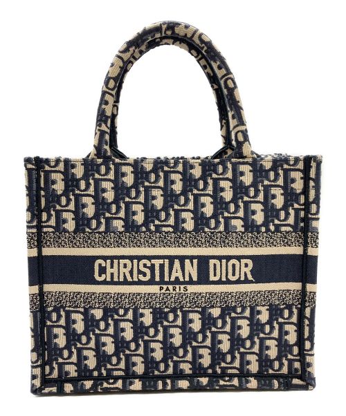 Christian Dior（クリスチャン ディオール）Christian Dior (クリスチャン ディオール) ブックトートスモールバッグ アイボリー×ネイビーの古着・服飾アイテム