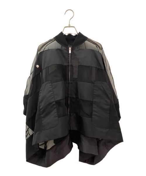 sacai（サカイ）sacai (サカイ) Nylon Twill×Chiffon Blouson ブラック サイズ:1の古着・服飾アイテム