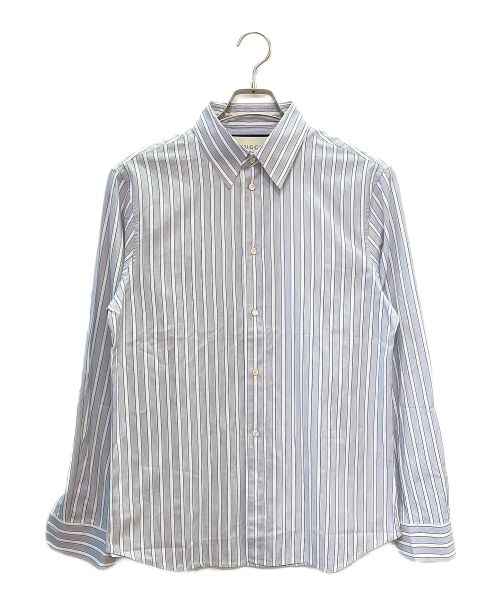 GUCCI（グッチ）GUCCI (グッチ) コットンストライプシャツ ライトブルー サイズ:SIZE 40の古着・服飾アイテム
