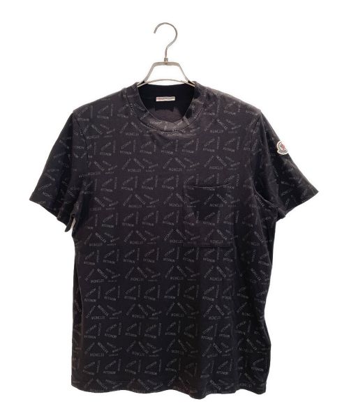 MONCLER（モンクレール）MONCLER (モンクレール) 総柄ロゴTシャツ ブラック サイズ:Sの古着・服飾アイテム