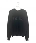 Dior×PETER DOIGディオール×ピーター ドイグ）の古着「フロント刺繍ニット」｜ブラック
