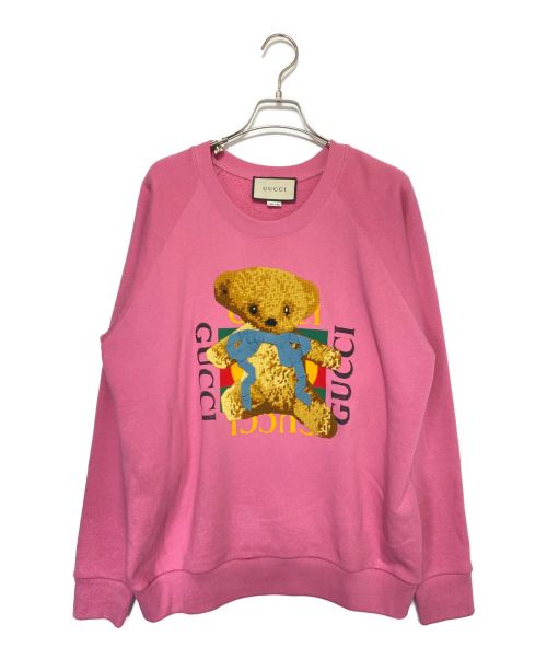 GUCCI（グッチ）GUCCI (グッチ) Animal Print Round Neck Long Sleeve Sweater ピンク サイズ:Sの古着・服飾アイテム
