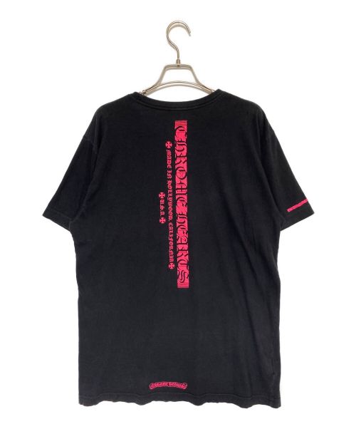 CHROME HEARTS（クロムハーツ）CHROME HEARTS (クロムハーツ) ロゴポケットTシャツ ブラック×ピンク サイズ:Lの古着・服飾アイテム
