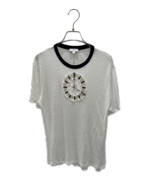 CHANEL（シャネル）CHANEL (シャネル) Clock short sleeve T-shirt ホワイト×ブラック サイズ:38の古着・服飾アイテム
