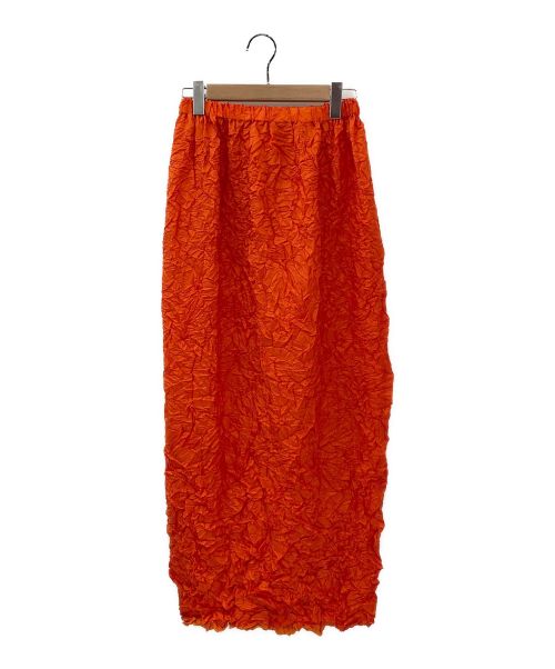 ISSEY MIYAKE（イッセイミヤケ）ISSEY MIYAKE (イッセイミヤケ) 皺加工スカート オレンジ サイズ:Ｍの古着・服飾アイテム