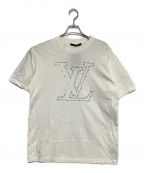 LOUIS VUITTONルイ ヴィトン）の古着「LV刺繍ロゴTシャツ」｜ホワイト×ブルー