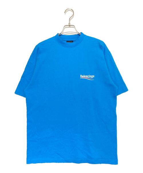 BALENCIAGA（バレンシアガ）BALENCIAGA (バレンシアガ) プリントロゴTシャツ ブルー サイズ:XXSの古着・服飾アイテム