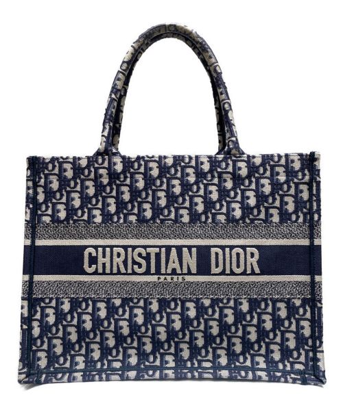 Christian Dior（クリスチャン ディオール）Christian Dior (クリスチャン ディオール) BOOK TOTE MEDIUM/ブックトート ミディアム ネイビー サイズ:MEDIUM/ミディアムの古着・服飾アイテム