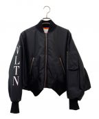 VALENTINOヴァレンティノ）の古着「アームロゴMA-1ジャケット」｜ブラック
