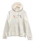 VALENTINO（ヴァレンティノ）の古着「VLTN Logo Printed Long-Sleeved Hoodie」｜アイボリー