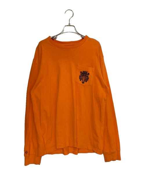 CHROME HEARTS（クロムハーツ）CHROME HEARTS (クロムハーツ) ロングプリントTシャツ オレンジ サイズ:XLの古着・服飾アイテム
