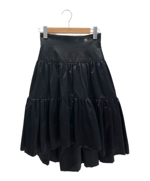 CHANEL（シャネル）CHANEL (シャネル) ギャザースカート ブラック サイズ:34の古着・服飾アイテム