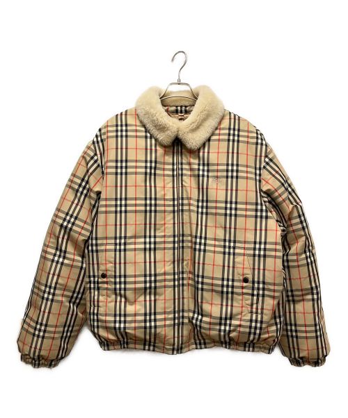 SUPREME（シュプリーム）SUPREME (シュプリーム) BURBERRY (バーバリー) Shearling Collar Down Puffer Jacket ベージュ サイズ:XLの古着・服飾アイテム