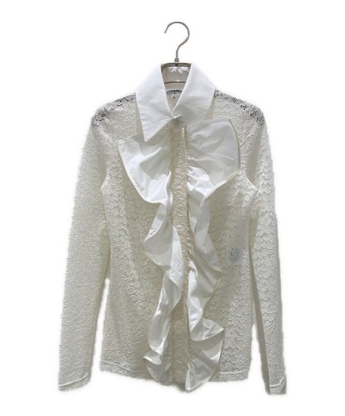 CHANEL（シャネル）CHANEL (シャネル) レースフリルシャツブラウス ホワイト サイズ:36の古着・服飾アイテム