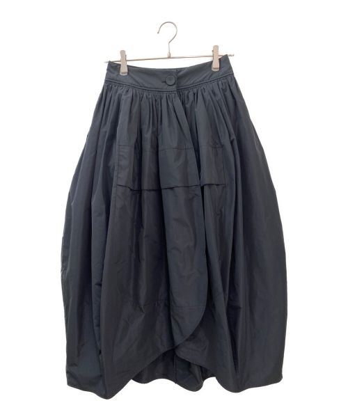 JIL SANDER（ジルサンダー）JIL SANDER (ジルサンダー) ギャザーラップスカート ブラック サイズ:34の古着・服飾アイテム