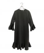 YOKO CHANヨーコチャン）の古着「ヘムフレアミドルレングスドレス」｜ブラック