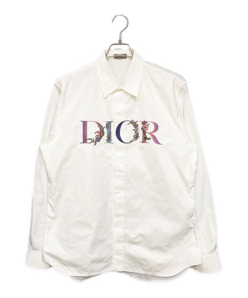 Dior（ディオール）Dior (ディオール) 花柄刺繍ロゴシャツ ホワイト サイズ:43の古着・服飾アイテム