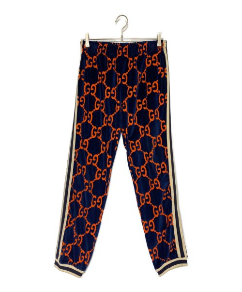 GUCCI（グッチ）GUCCI (グッチ) シェニールパンツ ネイビー×オレンジ サイズ:XSの古着・服飾アイテム