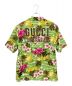 GUCCI (グッチ) フローラルビスコースボウリングシャツ グリーン×ピンク サイズ:44：70000円