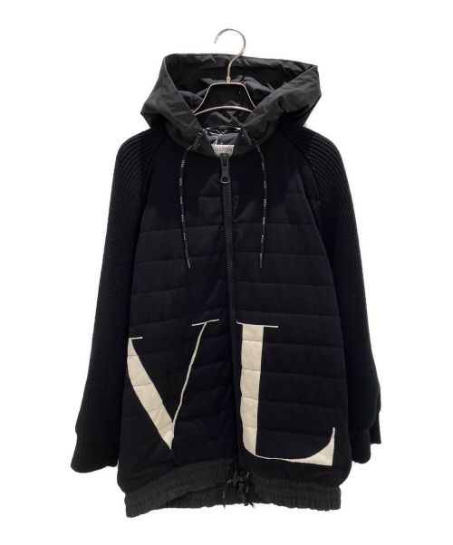 VALENTINO（ヴァレンティノ）VALENTINO (ヴァレンティノ) ニットダウンジャケット ブラック サイズ:Mの古着・服飾アイテム