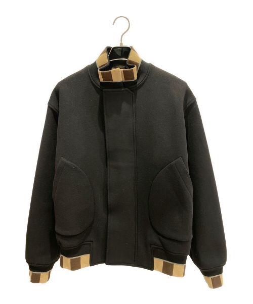 FENDI（フェンディ）FENDI (フェンディ) ウールメルトンボンバージャケット ブラック サイズ:50の古着・服飾アイテム