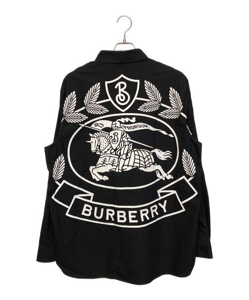 BURBERRY（バーバリー）BURBERRY (バーバリー) バックプリントボタンダウンシャツ ブラック サイズ:Lの古着・服飾アイテム