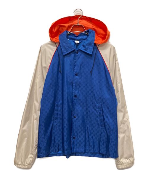 GUCCI（グッチ）GUCCI (グッチ) GG JACQUARD NYLON JACKET ブルー サイズ:52の古着・服飾アイテム