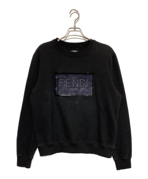 FENDI（フェンディ）FENDI (フェンディ) スパンコールロゴスウェット ブラック サイズ:Sの古着・服飾アイテム