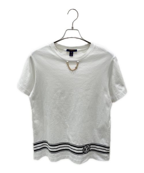 LOUIS VUITTON（ルイヴィトン）LOUIS VUITTON (ルイ ヴィトン) LV Logo Chain Print T-Shirt ホワイト サイズ:XLの古着・服飾アイテム