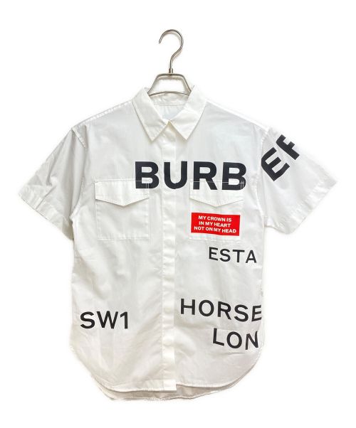 BURBERRY（バーバリー）BURBERRY (バーバリー) ホースフェリー半袖シャツ ホワイト サイズ:34の古着・服飾アイテム
