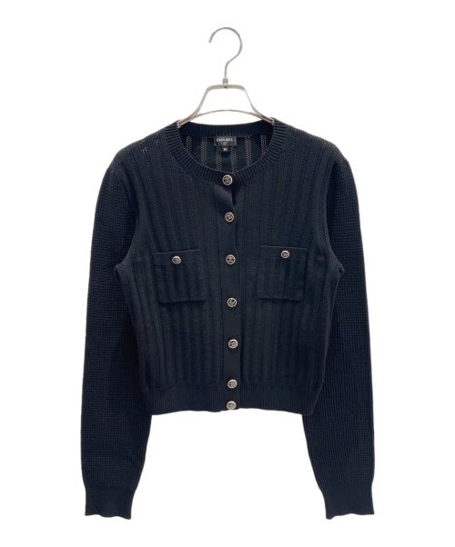 CHANEL（シャネル）CHANEL (シャネル) Coco Button Knit Cardigan ブラック サイズ:36の古着・服飾アイテム
