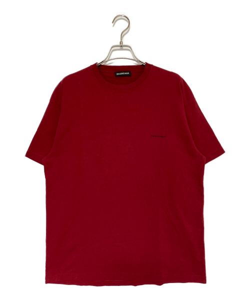 BALENCIAGA（バレンシアガ）BALENCIAGA (バレンシアガ) ワンポイントロゴTシャツ レッド サイズ:XXSの古着・服飾アイテム