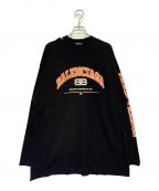 BALENCIAGAバレンシアガ）の古着「ロゴクラッシュ加工ロングスリーブTシャツ」｜ブラック