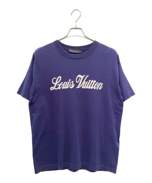 LOUIS VUITTON（ルイ ヴィトン）LOUIS VUITTON (ルイ ヴィトン) グラフィックロゴ ニットTシャツ ネイビー サイズ:XSの古着・服飾アイテム