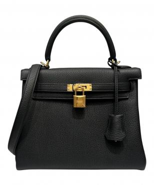 ケリー25 内縫い/ゴールド金具/トゴ/ブラック/W刻印