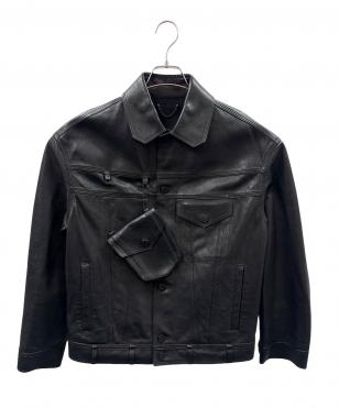 Louis Vuitton 3D Pocket Leather Jacket with LV Logo/3Dポケットレザージャケット/レザージャケット/ロゴジャケット/LVロゴ/HIL03ETGS