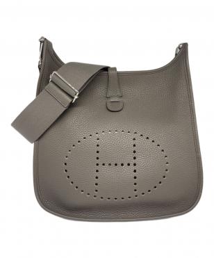 エブリン3 PM/トリヨンクレマンス/C刻印/エタン/Evelyne III PM Clemence Leather Etain Shoulder Bag