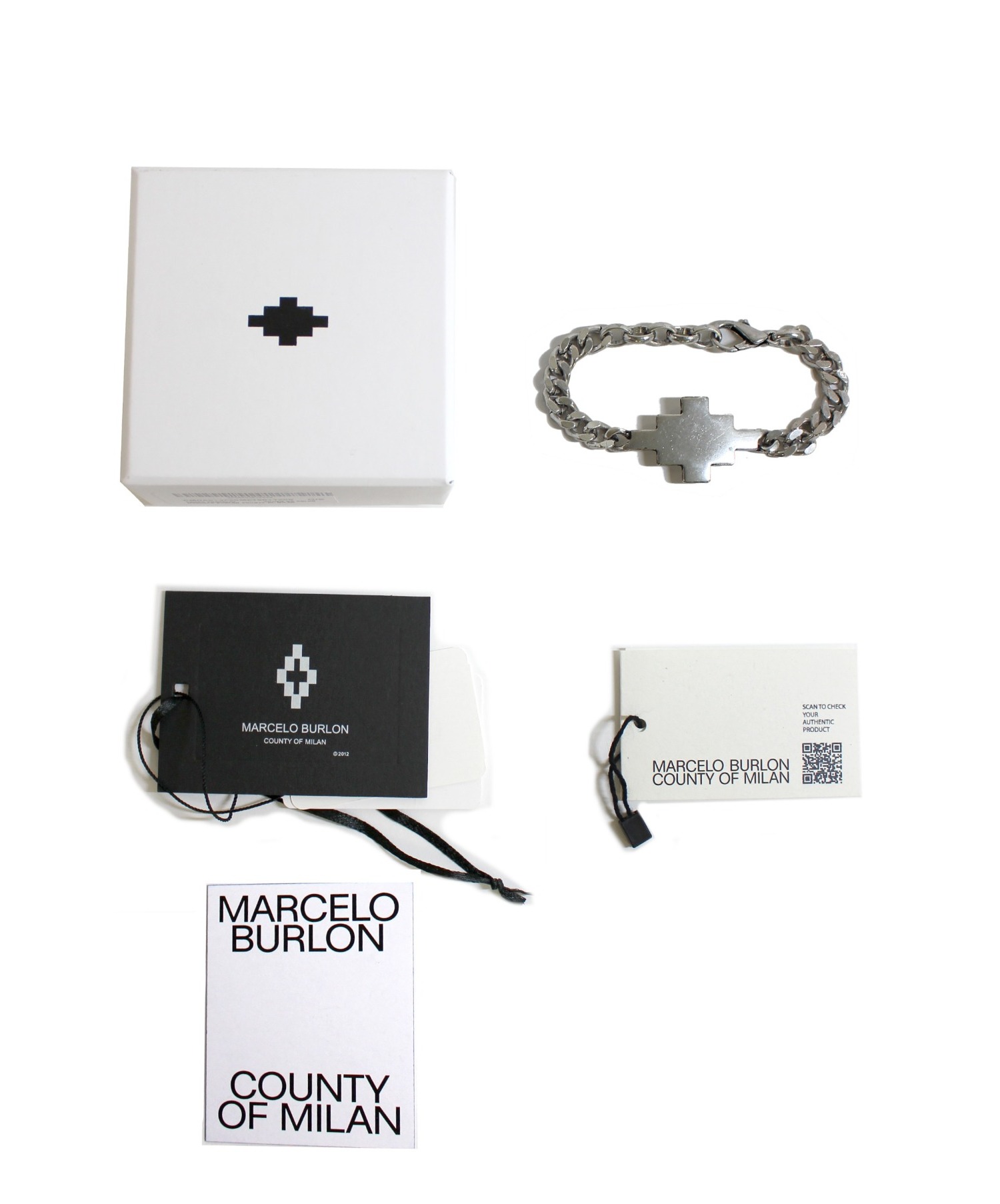 ファッションデザイナー マルセロバーロン メンズ ブレスレット バングル アンクレット アクセサリー Marcelo Burlon Cross Bracelet Silver Fucoa Cl