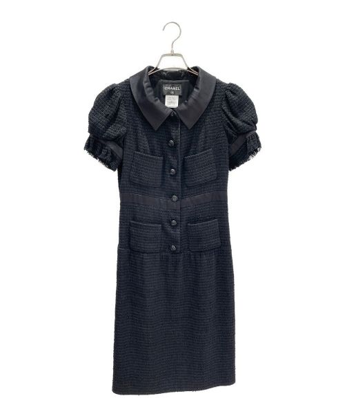 CHANEL（シャネル）CHANEL (シャネル) ツイードワンピース ブラック サイズ:38の古着・服飾アイテム