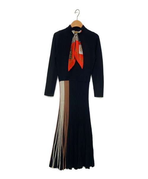 Diagram（ダイアグラム）Diagram (ダイアグラム) スカーフニットワンピース ブラック サイズ:36の古着・服飾アイテム