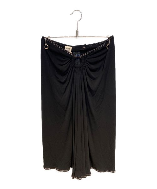 HERMES（エルメス）HERMES (エルメス) レーヨンスカート ブラック サイズ:38の古着・服飾アイテム