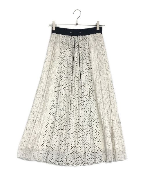 ANAYI（アナイ）ANAYI (アナイ) ドットドローコードプリーツスカート アイボリー サイズ:SIZE 38の古着・服飾アイテム