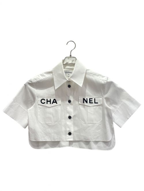 CHANEL（シャネル）CHANEL (シャネル) Front Logo Short Sleeve Shirt ホワイト サイズ:34の古着・服飾アイテム