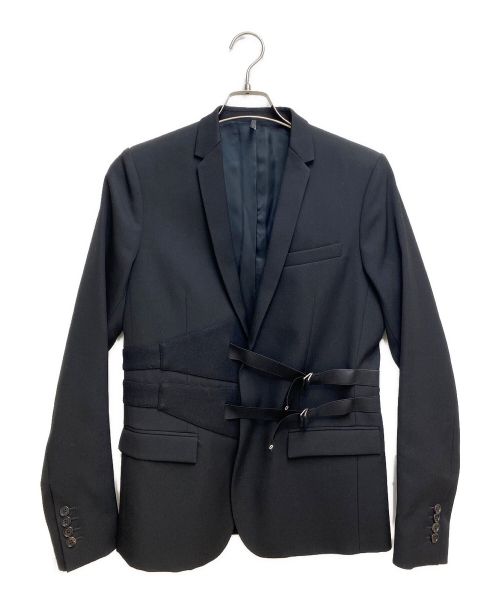 DIOR HOMME（ディオール オム）DIOR HOMME (ディオール オム) ベルトテーラードジャケット ブラック サイズ:44の古着・服飾アイテム