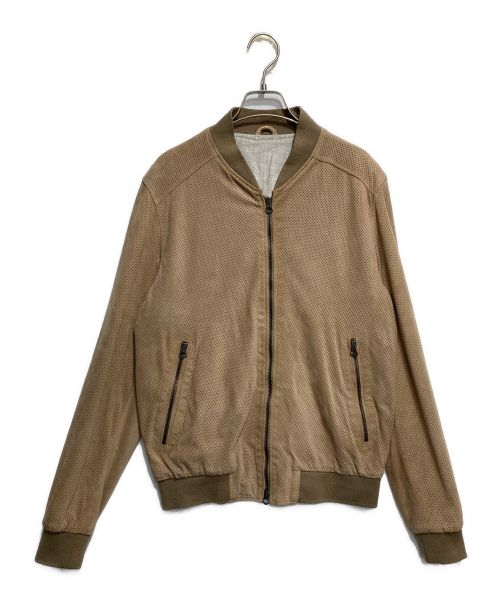 FRADI（フラディ）FRADI (フラディ) パンチングレザージャケット ライトブラウン サイズ:48の古着・服飾アイテム