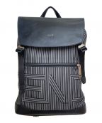 FENDIフェンディ）の古着「Logo Design Backpack (ロゴデザインバックパック)」｜グレー×ブラック
