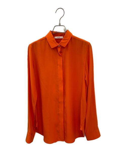 CELINE（セリーヌ）CELINE (セリーヌ) シルクシャツ オレンジ サイズ:38の古着・服飾アイテム