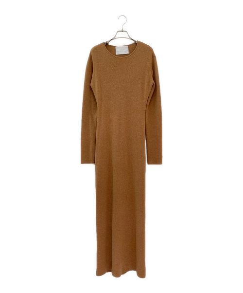 MYLAN（マイラン）MYLAN (マイラン) Cashmere Back Cross Rib Knit Dress Sahara キャメル サイズ:Mの古着・服飾アイテム