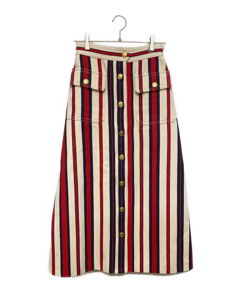GUCCI（グッチ）GUCCI (グッチ) ミディスカート/ロングスカート トリコロールカラー サイズ:38の古着・服飾アイテム