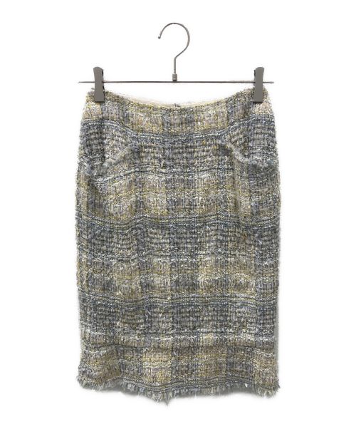 CHANEL（シャネル）CHANEL (シャネル) ツイードスカート グレー サイズ:34の古着・服飾アイテム